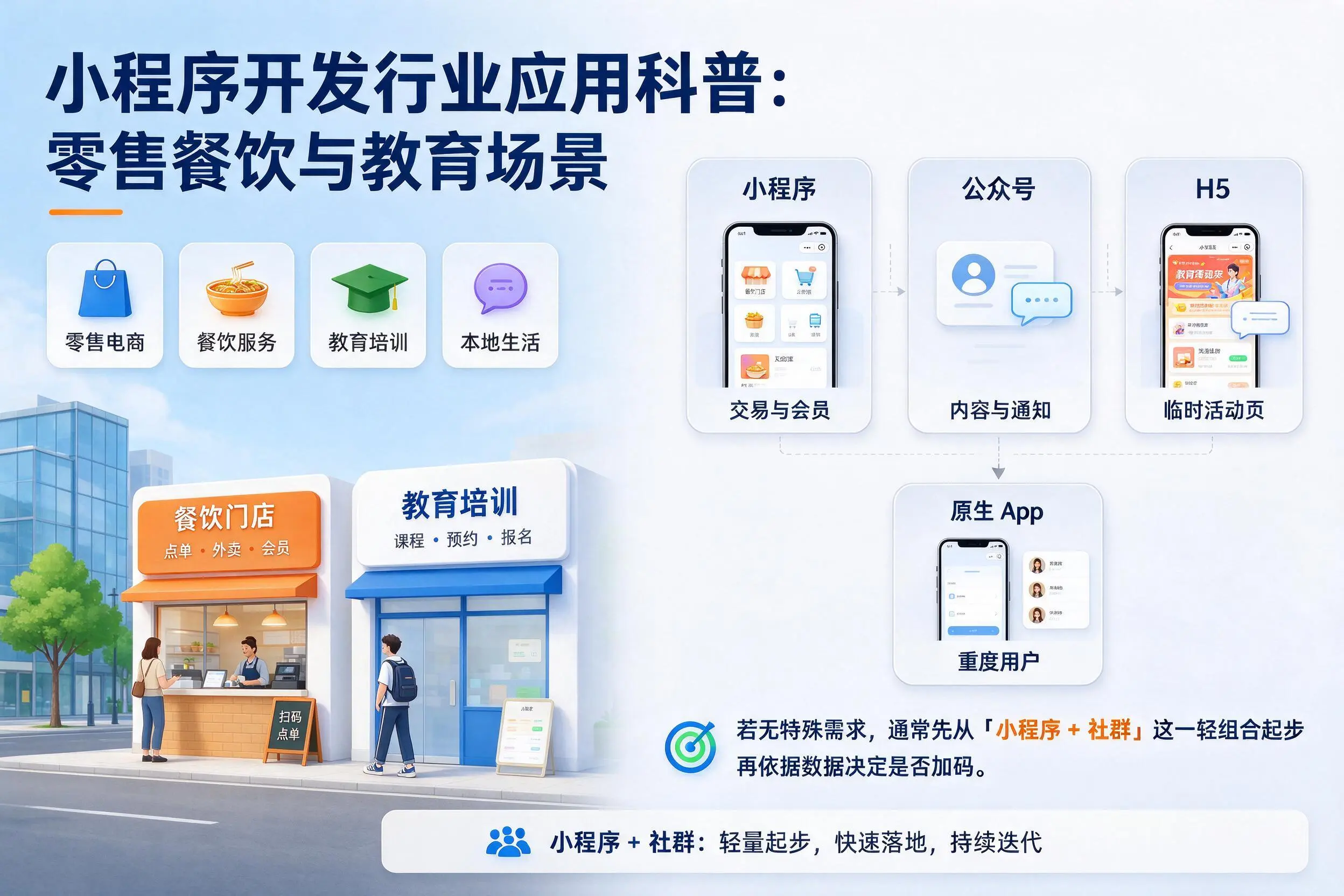 海口小程序开发行业应用科普:零售餐饮与教育场景