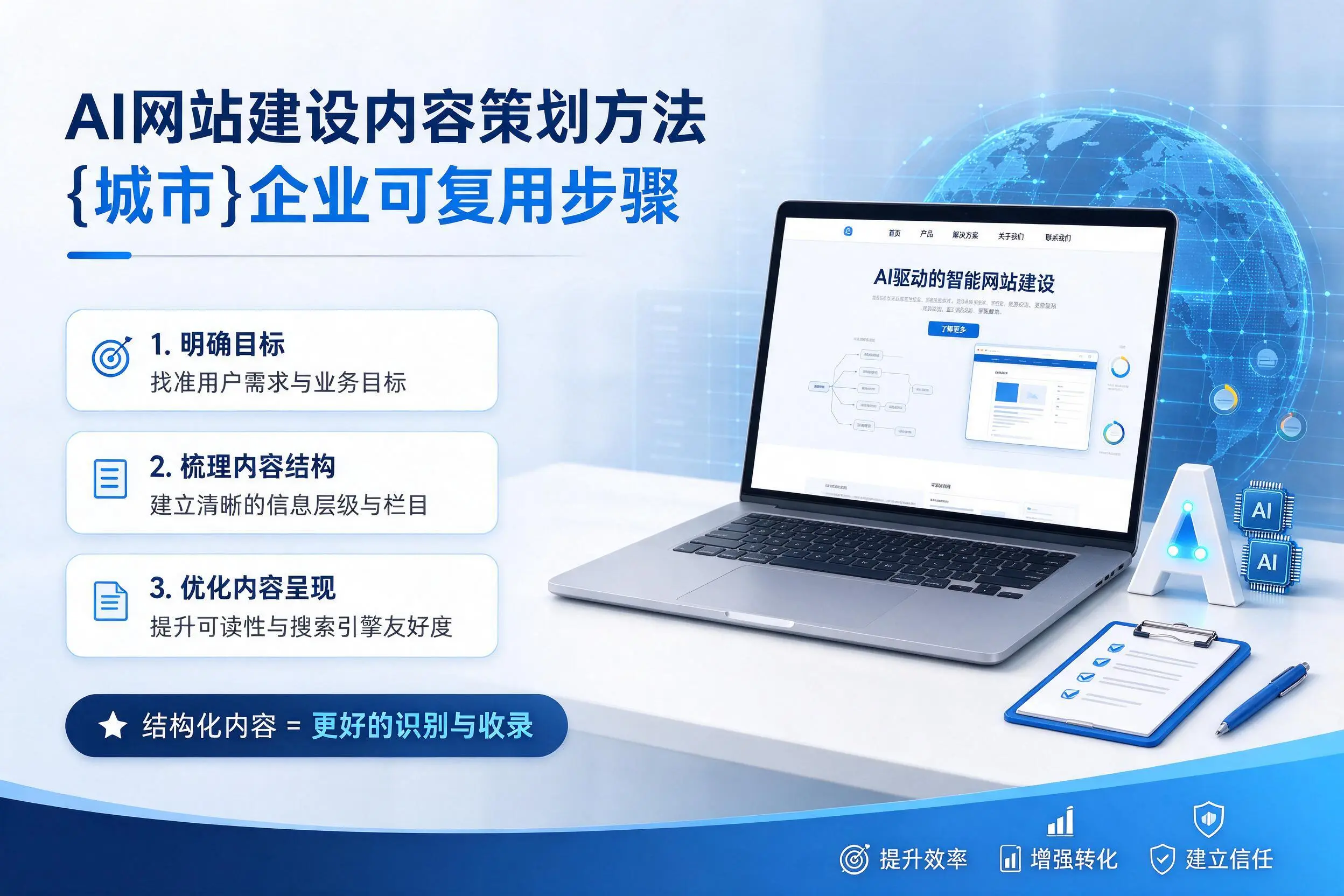 AI网站建设内容策划方法，海口企业可复用步骤